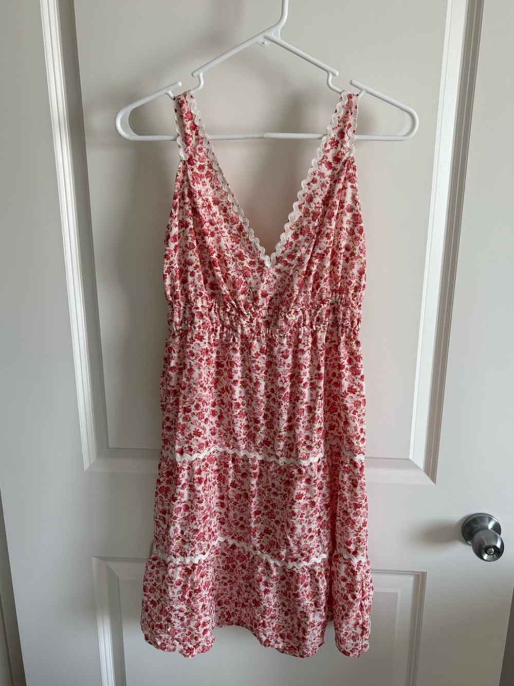 Floral Pink Sleeveless Summer Dress